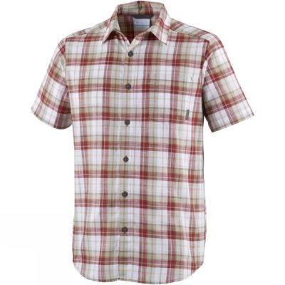 Camisa Columbia Under Exposure Yarn Dye Manga Corta Hombre - Rojas / Blancas - Chile NAW628513